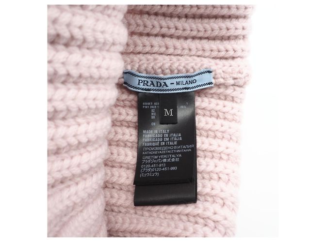 Berretto Prada in lana e cashmere rosa - vista 10