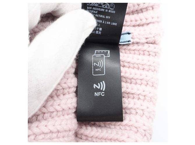 Berretto Prada in lana e cashmere rosa - vista 12