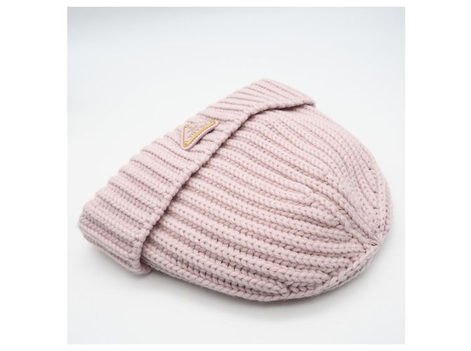 Berretto Prada in lana e cashmere rosa - vista 2