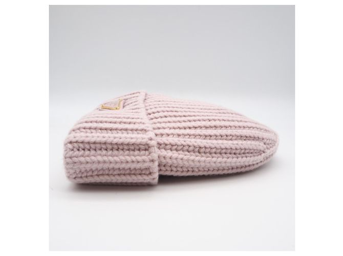 Berretto Prada in lana e cashmere rosa - vista 4
