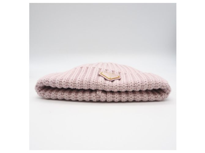 Berretto Prada in lana e cashmere rosa - vista 7