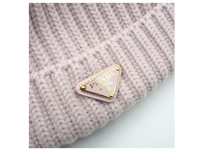 Berretto Prada in lana e cashmere rosa - vista 9