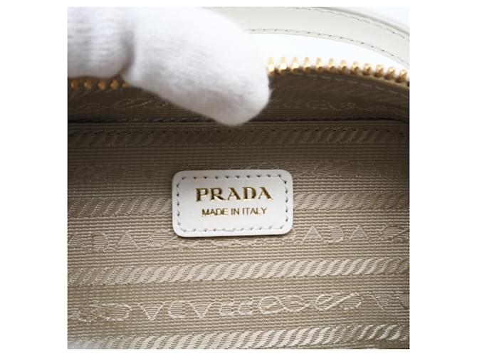 PRADA Saffiano Triangle Mini Pouch Weiß - Ansicht 12