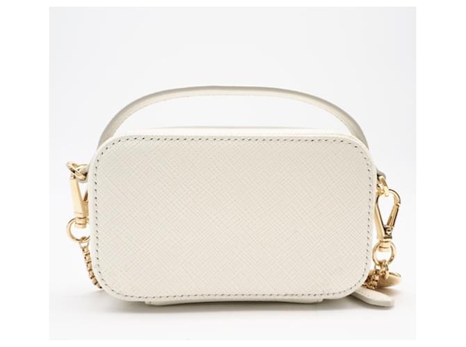 PRADA Saffiano Triangle Mini Pouch Weiß - Ansicht 2
