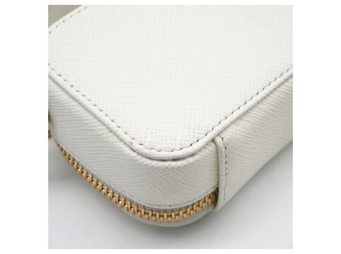PRADA Saffiano Triangle Mini Pouch Weiß - Ansicht 9