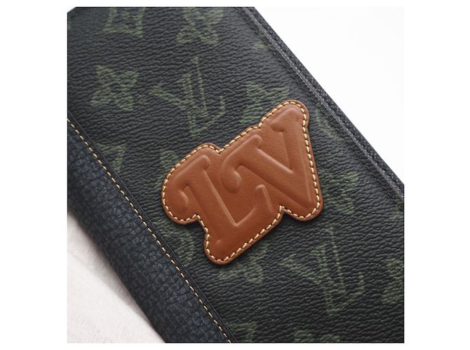 Louis Vuitton Monogram Portefeuille Brazza NM Marrone Verde Blu navy - vista 5