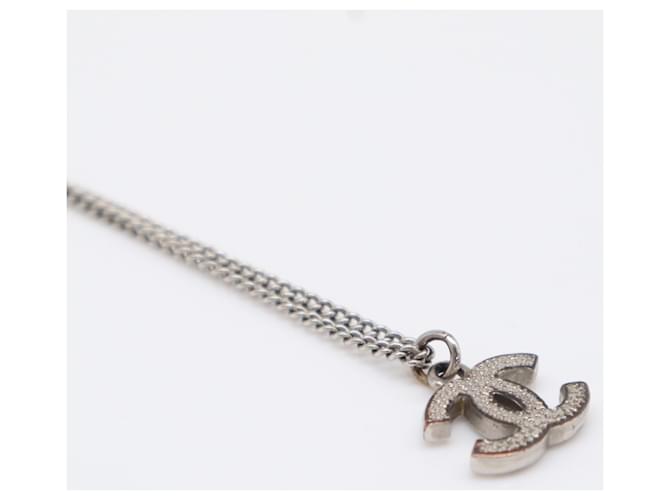 Collana CHANEL Coco Mark in strass argento - vista 10