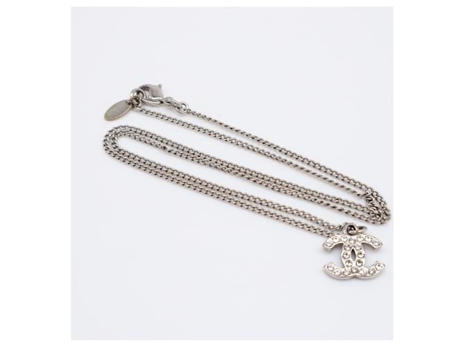 Collana CHANEL Coco Mark in strass argento - vista 4