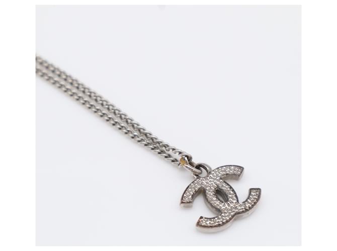 Collana CHANEL Coco Mark in strass argento - vista 5