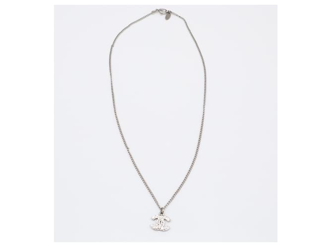 Collana CHANEL Coco Mark in strass argento - vista 7