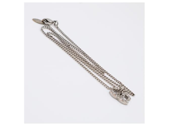 Collana CHANEL Coco Mark in strass argento - vista 8