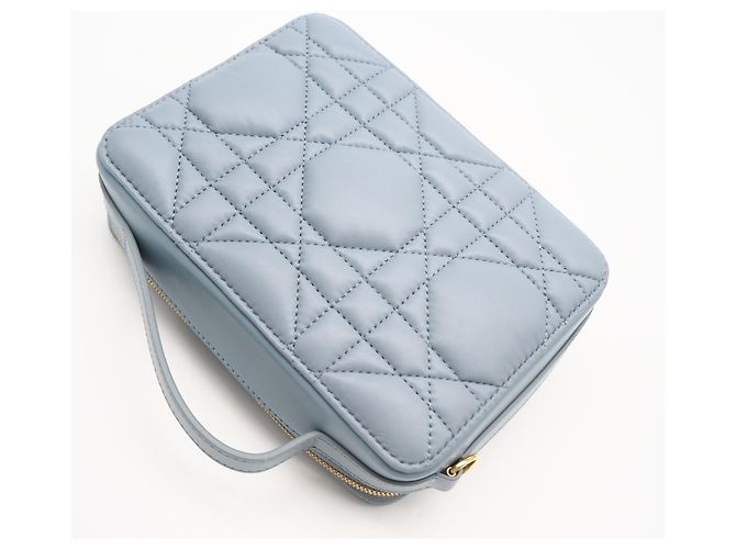 Borsa Caro Box in pelle Christian Dior Blu - vista 2