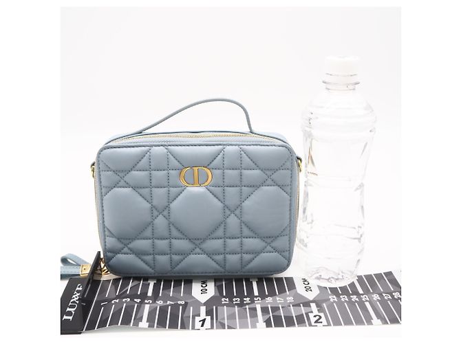 Borsa Caro Box in pelle Christian Dior Blu - vista 3