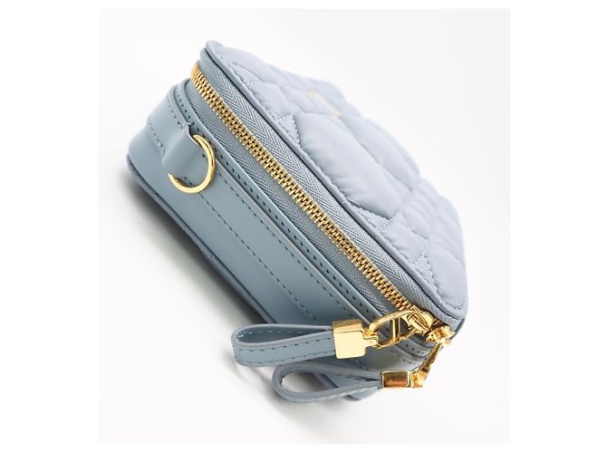 Borsa Caro Box in pelle Christian Dior Blu - vista 9