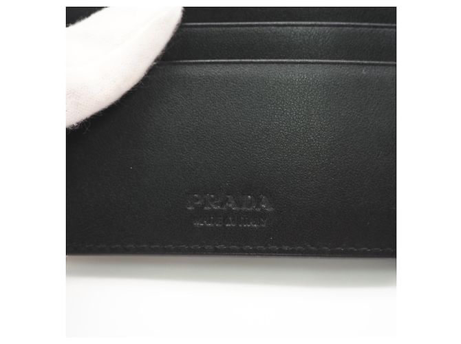 Prada Vitello Daino Leather Bi-fold Wallet Black - view 13