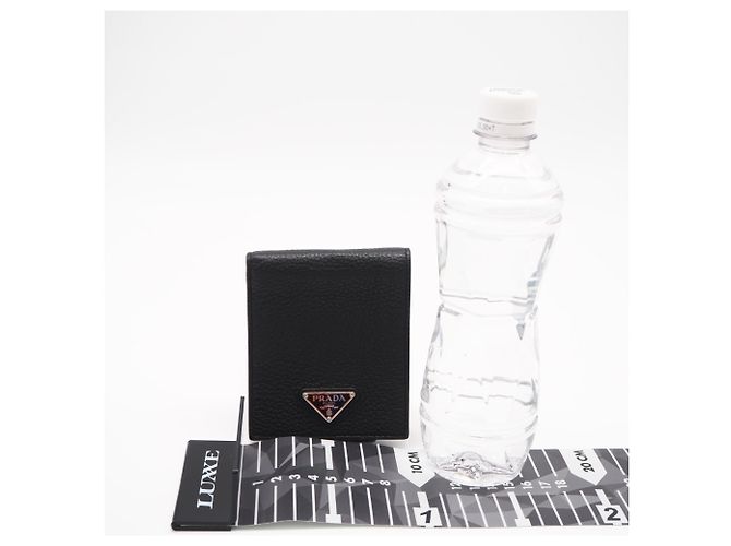 Prada Vitello Daino Leather Bi-fold Wallet Black - view 3