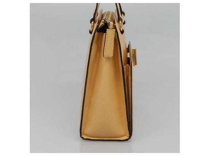 Céline Celine Vintage Turnlock Leather Gelb - Ansicht 3