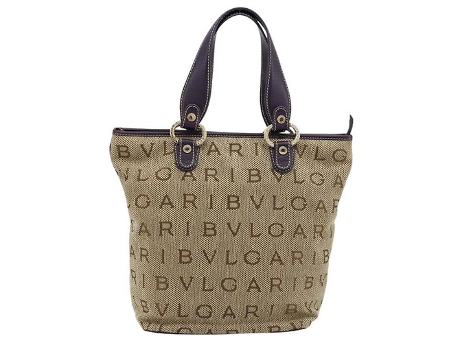 Bulgari Bvlgari Logomania Canvas Beige - vista 2
