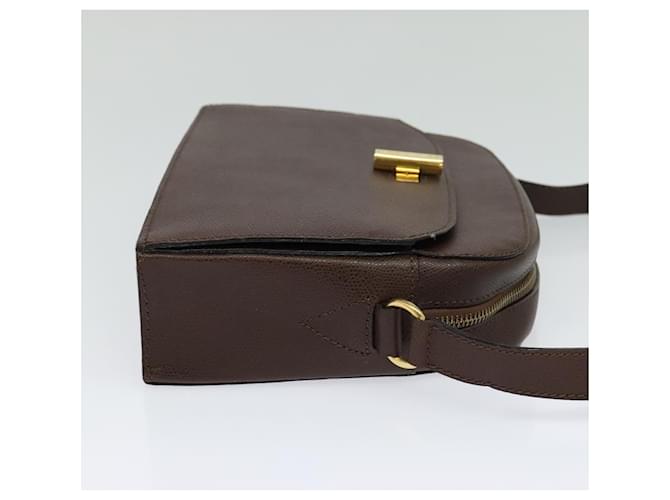 Céline Celine Vintage Turnlock Leather Marrone - vista 4