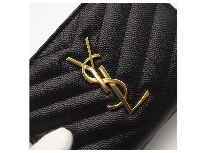 Zweifach-Geldbörse Yves Saint Laurent Schwarz - Ansicht 4