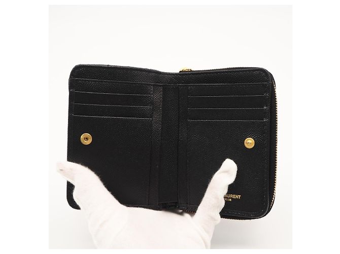 Zweifach-Geldbörse Yves Saint Laurent Schwarz - Ansicht 9