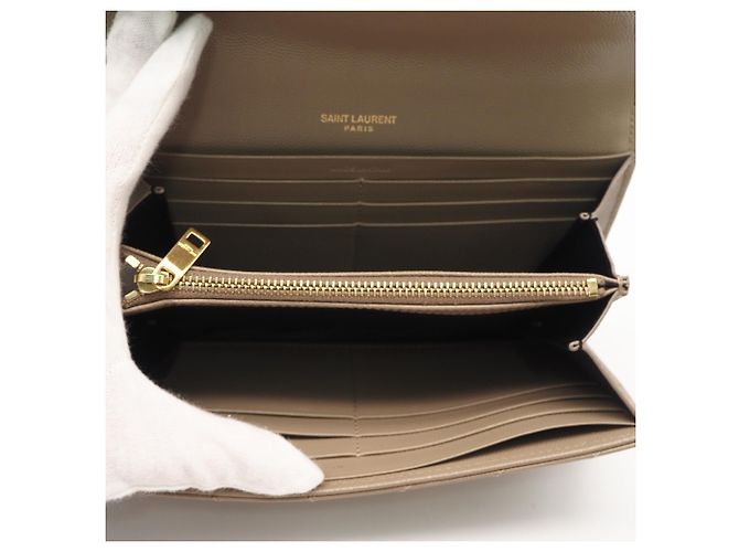 Cartera larga Cassandra Matelassé Yves Saint Laurent Beige - vista 10
