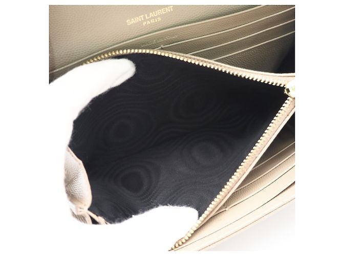 Cartera larga Cassandra Matelassé Yves Saint Laurent Beige - vista 11