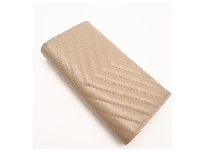 Cartera larga Cassandra Matelassé Yves Saint Laurent Beige - vista 2