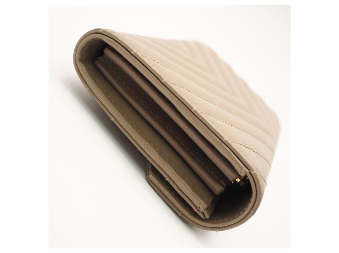 Cartera larga Cassandra Matelassé Yves Saint Laurent Beige - vista 8