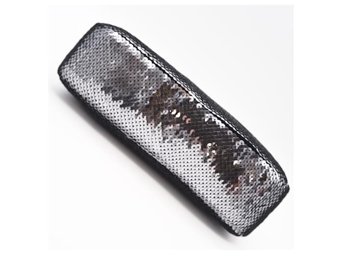 Borsa Hobo Prada Nylon Re-Edition Sequin Nero Argento - vista 6