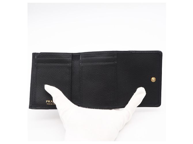 Cartera de cuero tríptico Prada Porta Piccolo Negro - vista 10