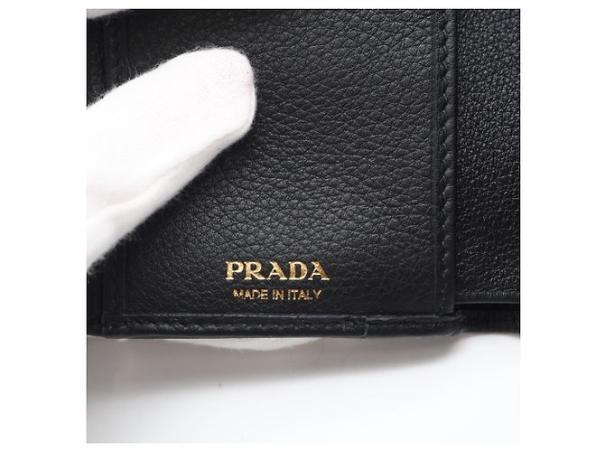 Cartera de cuero tríptico Prada Porta Piccolo Negro - vista 13