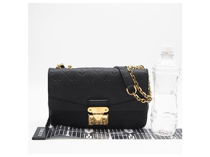 Borsa a tracolla Louis Vuitton Monogram Empreinte Marceau Nero - vista 3