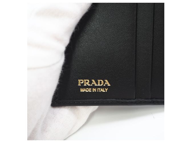Prada City Calf Triangle Wallet Nero Schwarz - Ansicht 12