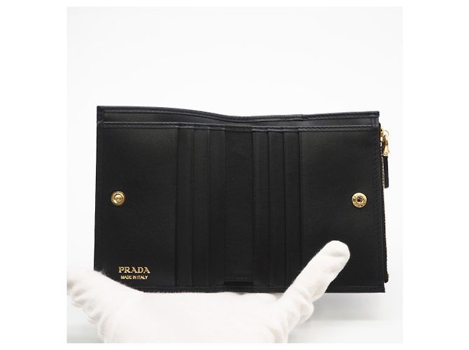 Prada City Calf Triangle Wallet Nero Schwarz - Ansicht 9