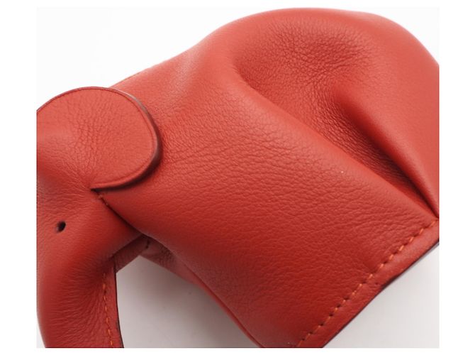 Pochette Elephant in pelle Loewe rosso - vista 3