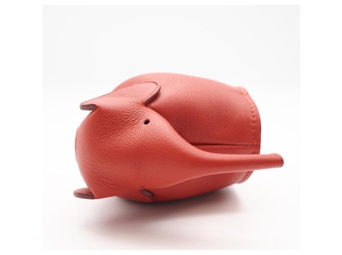 Pochette Elephant in pelle Loewe rosso - vista 5