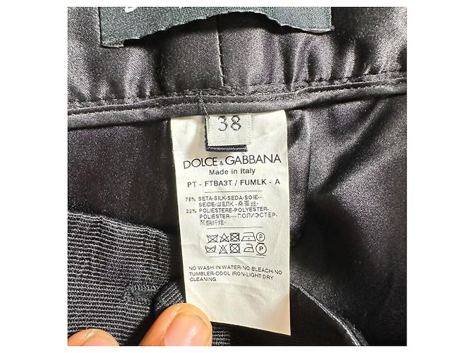 Dolce & Gabbana Hose aus schwarzer Seide - Ansicht 4