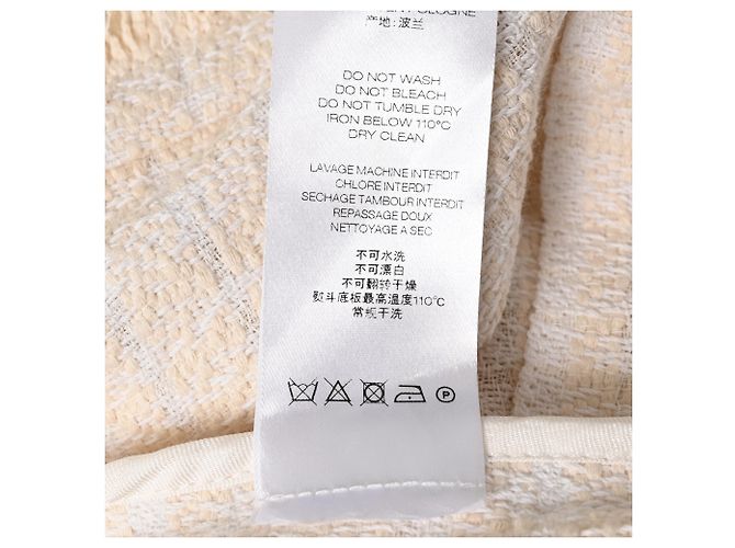 Blazer abierto de tweed deshilachado Iro en algodón crema Blanco Crudo - vista 9