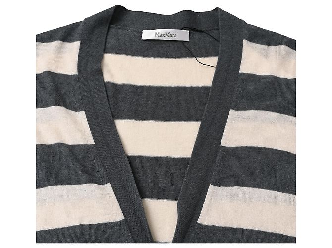 Max Mara Gestreifter Strickcardigan aus mehrfarbiger Seide Mehrfarben - Ansicht 4