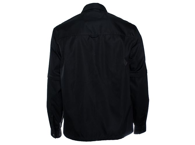 Prada, camicia con bottoni in Re-Nylon a maniche lunghe e corte Nero - vista 3