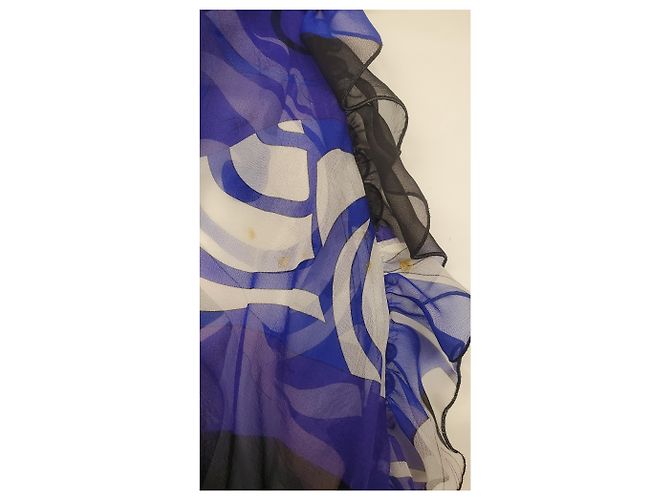 Camicetta con volant Emilio Pucci con stampa astratta in seta multicolore Blu Blu chiaro - vista 11