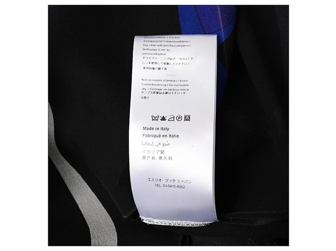 Camicetta con volant Emilio Pucci con stampa astratta in seta multicolore Blu Blu chiaro - vista 8