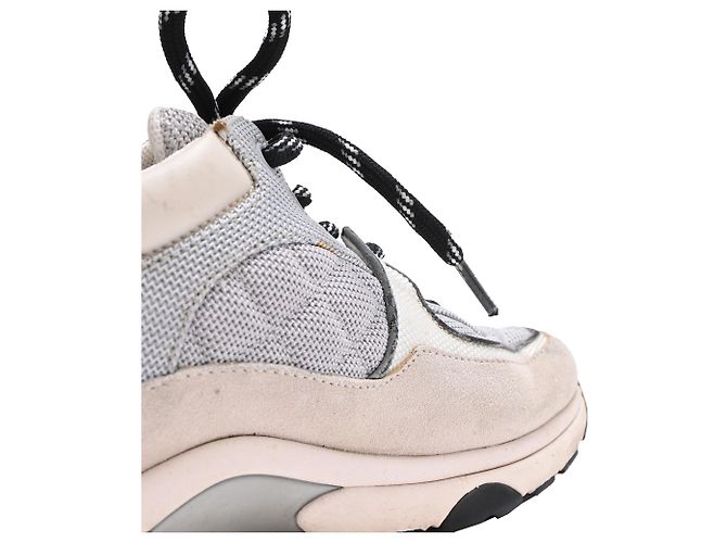 Sneakers basse Chanel CC in scamosciato grigio e mesh - vista 13