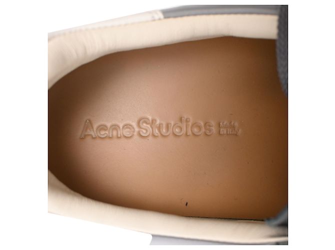 Sneakers basse Bars di Acne Studios in pelle e scamosciato grigio - vista 12