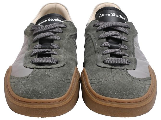 Sneakers basse Bars di Acne Studios in pelle e scamosciato grigio - vista 2