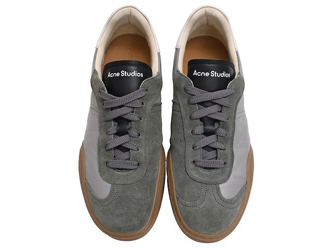 Sneakers basse Bars di Acne Studios in pelle e scamosciato grigio - vista 5