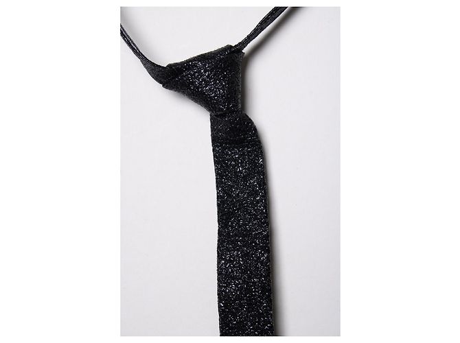 Saint Laurent, gargantilha de couro craquelado Preto - vista 2