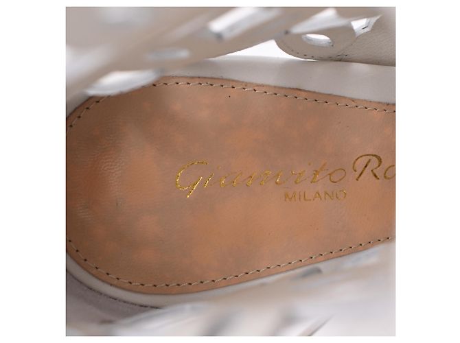 Sandali con tacco Gianvito Rossi Cutout Lace-Up in pelle bianca Bianco Crudo - vista 7