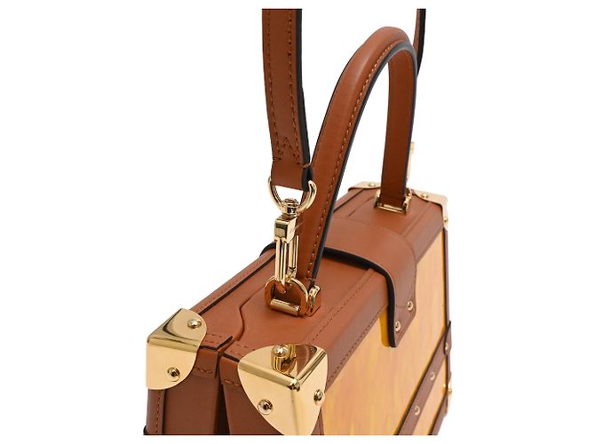 Borsa a tracolla Louis Vuitton Petite Malle V in madreperla gialla - vista 16